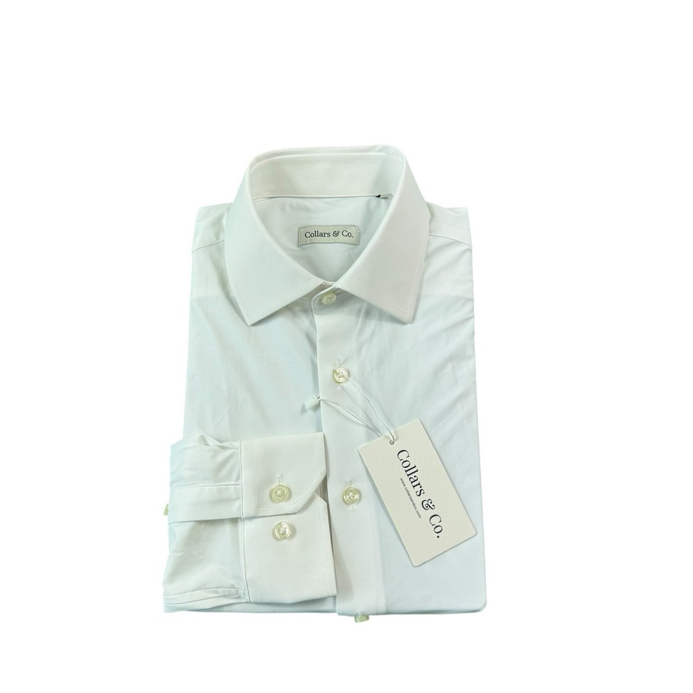 Collars & Co. Solid White Performance L/S Men's B… - image 1